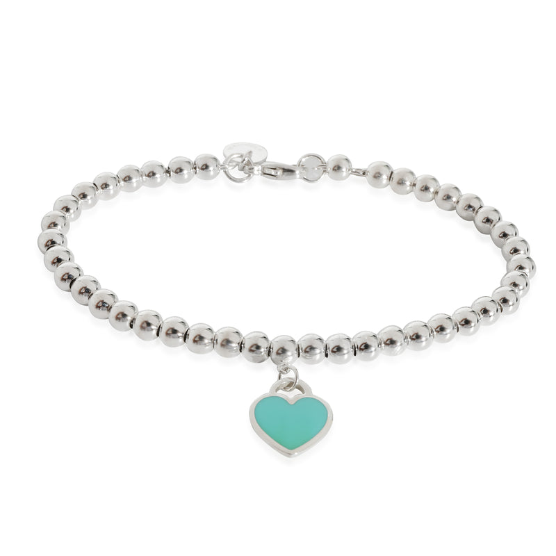 Tiffany & Co. Return To Tiffany Blue Enamel Heart Bracelet in Sterling Silver