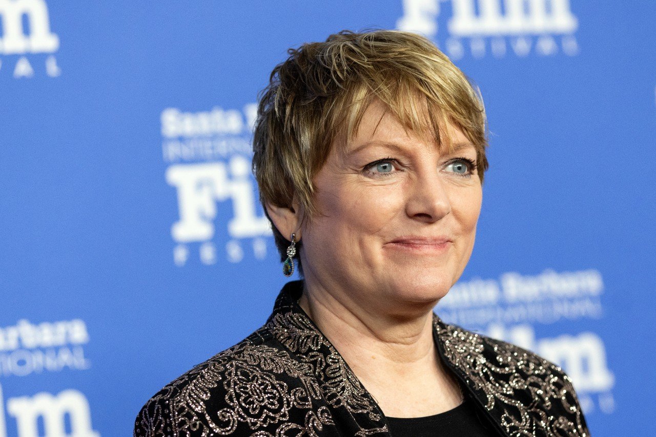 Alison Arngrim smiles during a media event.