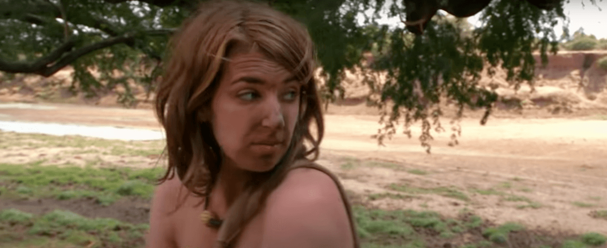 Blair Braverman looking over her shoulder on 'Naked and Afraid'