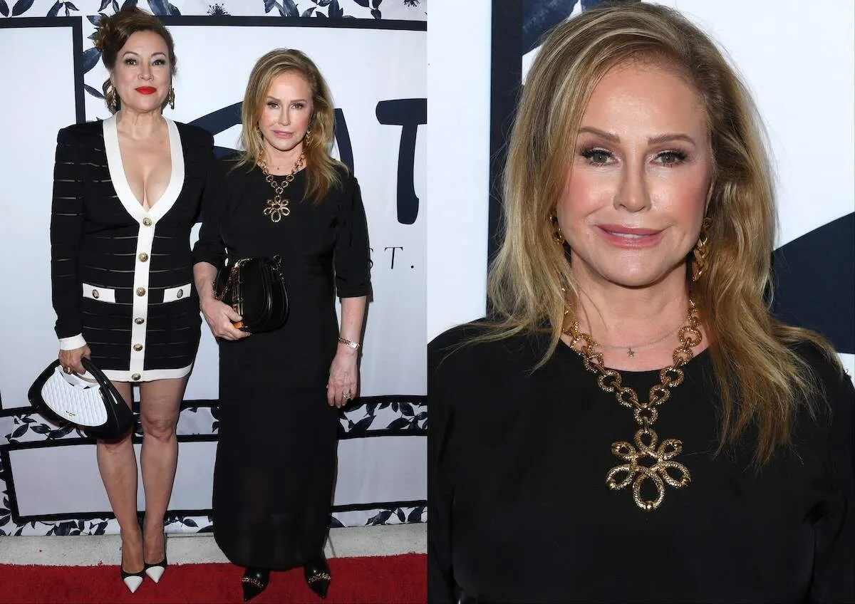 Bravo star Kathy Hilton poses with Jennifer Tilly at Sutton Stracke's Fashion Show