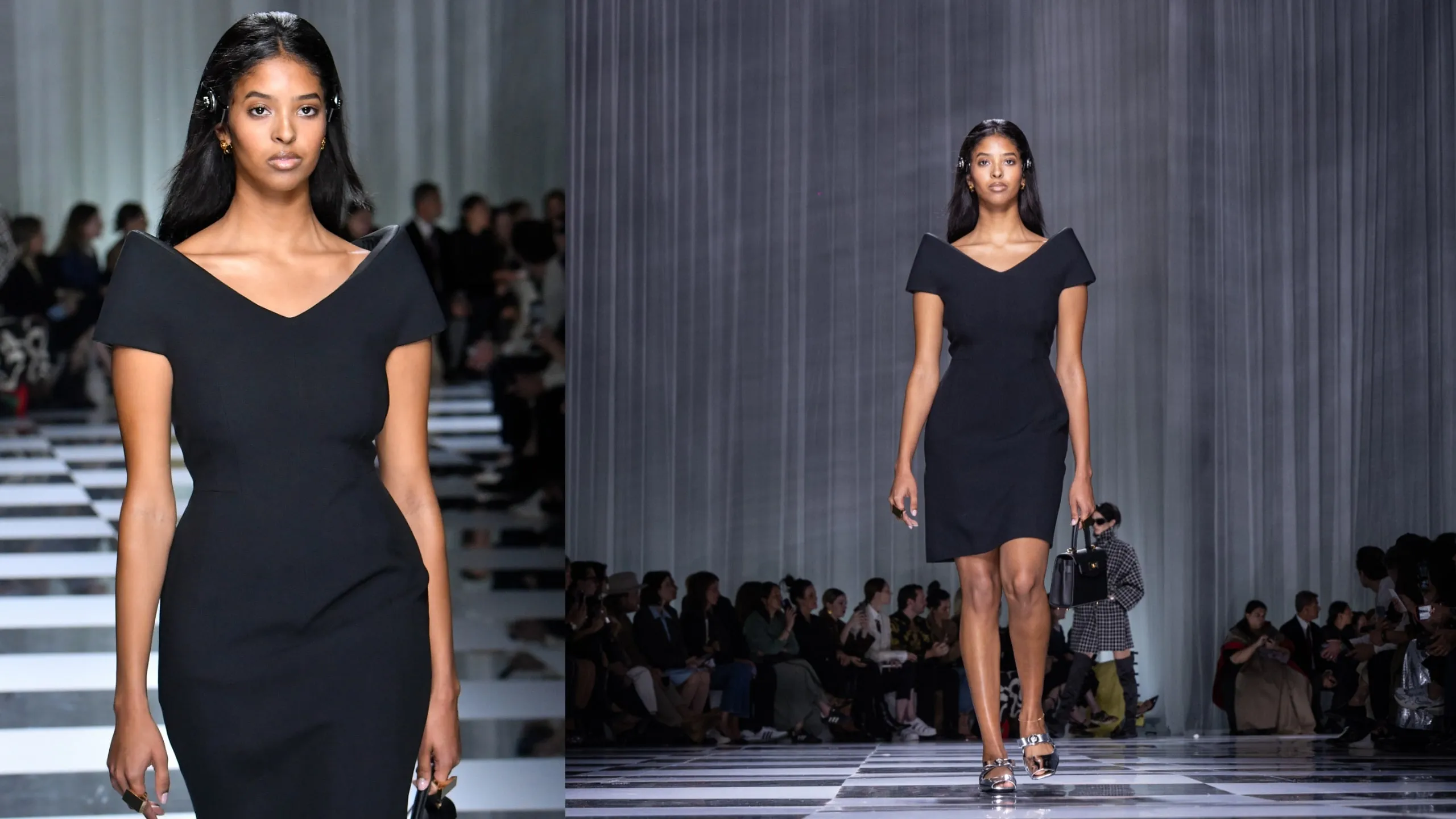 Kobe Bryant's daughter Natalia Bryant walks the runway at the Versace fashion show