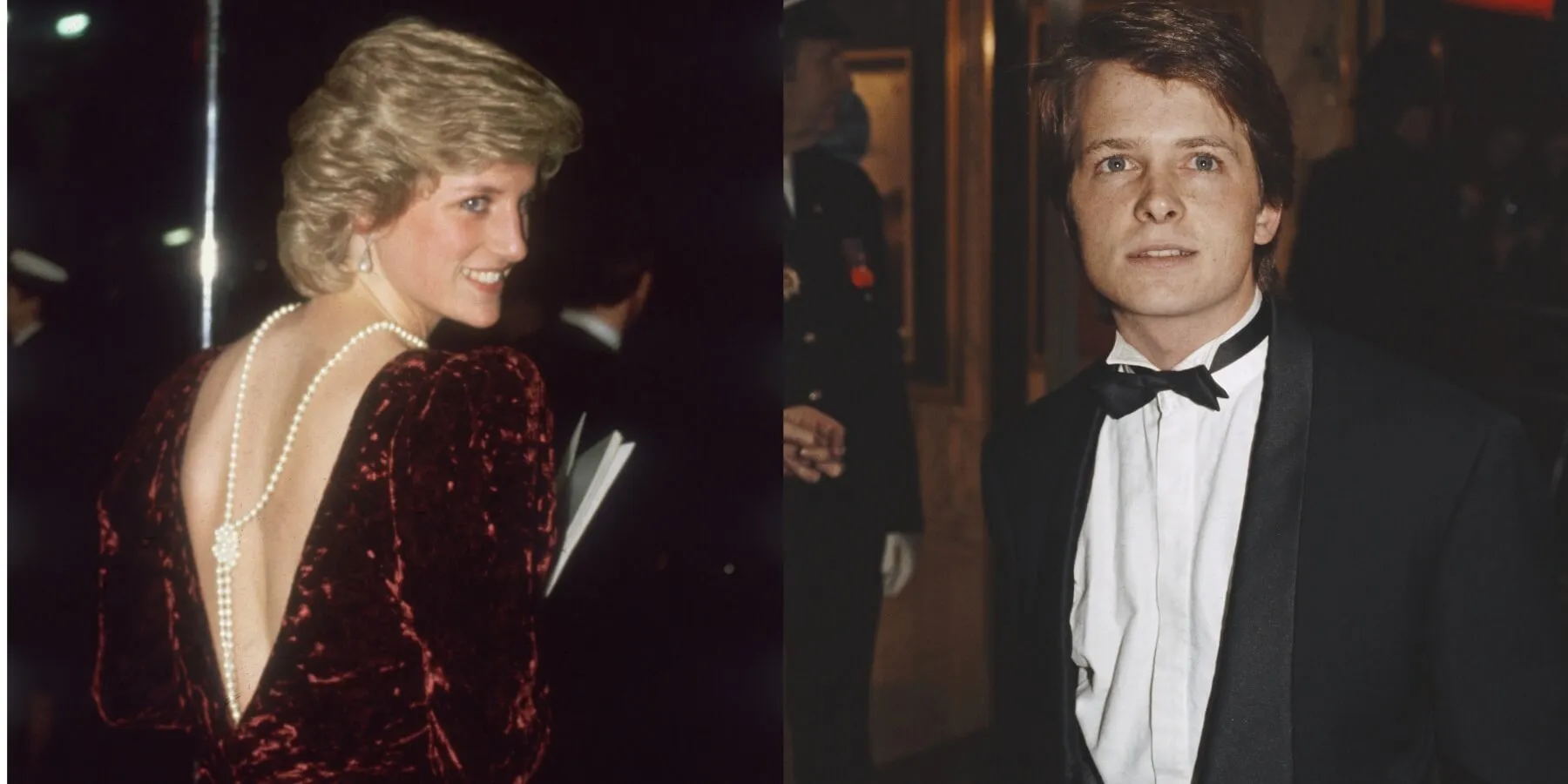 Princess Diana and Michael J. Fox at the London premiere of 'Back to the Future' in 1985