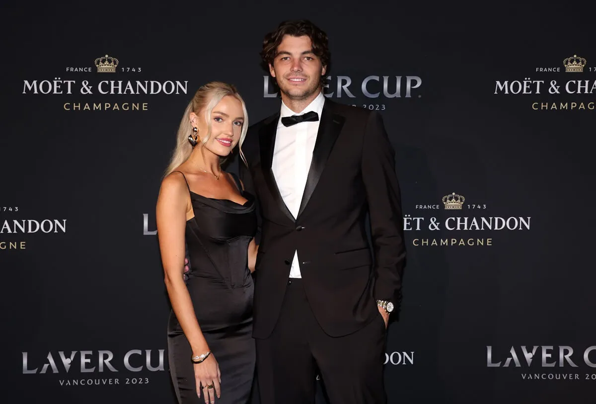 Taylor Fritz and Morgan Riddle arrive on the black carpet for the Laver Cup Gala